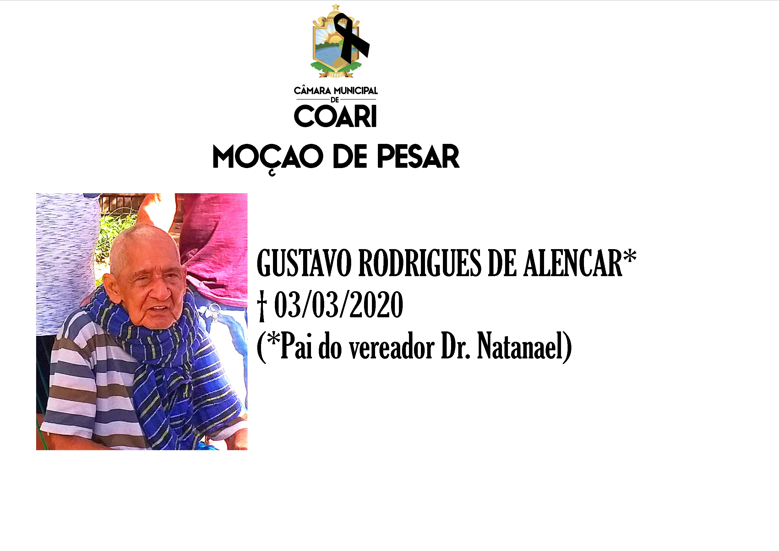 MOÇÃO DE PESAR - GUSTAVO ALENCAR