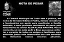 Nota de Pesar - Aldir Alves Martins Nota de Pesar - Aldir Alves Martins