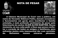 Nota de Pesar - Aldir Alves Martins