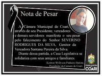 Nota de Pesar ao Senhor Severino Rodrigues da Silva
